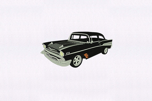 Black and Gray Car Embroidery Design