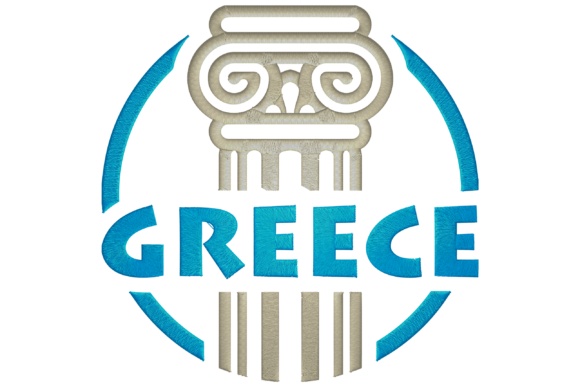 Greece Logo Embroidery Design