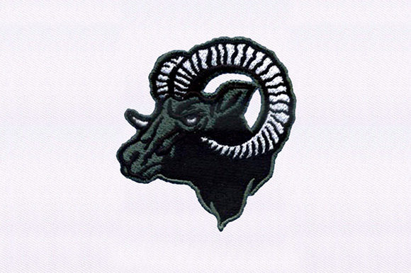 Horned Ram Sheep Embroidery