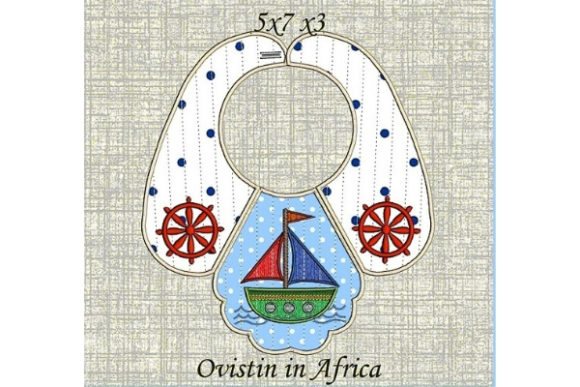 Loose Nautical Baby Bib for Small Hoops