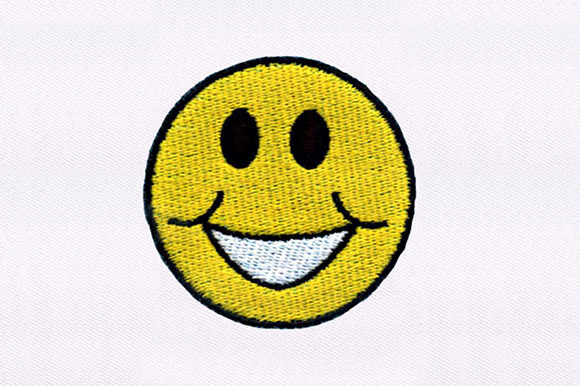 Smiling Yellow Emoji Embroidery
